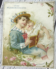 Antique Vtg McLaughlin’s XXXX Coffee Large Trading Card Boy Reading to Baby picture
