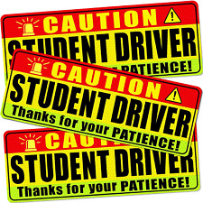 3 Pcs Student Driver Car Magnet - New Driver Magnet for Car Funny Be Patient Yel picture