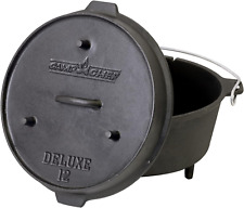 Deluxe 12 Dutch Oven - Cast Iron Dutch Oven with Lid & Lid Lifter, Durable picture