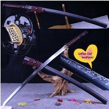 Unique Clay Tempered Blade T10 steel Japanese Samurai Sword Katana Full Tang  picture