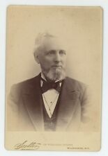 Antique c1880s Cabinet Card Handsome Man With Stylish Chin Beard Milwaukee, WI picture