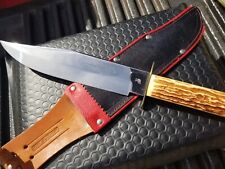 VOOS SCHLIEPER SOLINGEN GERMANY STAG BOWIE HUNTING KNIFE MINTY MIRROR 13