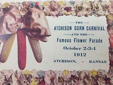 C 1912 Corn Carnival Flower Parade Atchison KS Advertising Postcard picture