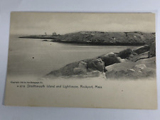 Straithmouth Island and Lighthouse Rockport Mass Postcard picture