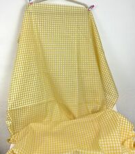 Vintage yellow white gingham checkered quilting cotton fabric 76