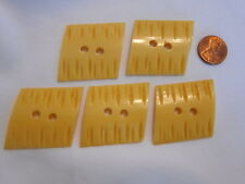 Five Vintage large matching Flaxen Color Buttons Slant Cut grooved on the top (A picture