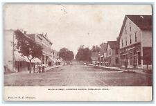 1910 Main Street Looking North Exterior Building Road Wellman Iowa IA Postcard picture
