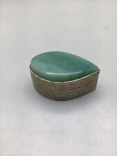 Small Green Jade Topped Vintage Pill/Trinket/Snuff Box picture