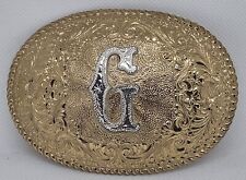 Crumrine Bronze Original Vintage G Belt Buckle picture