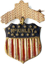 Patriotic 1896 William McKINLEY Shield Campaign Badge (1749) picture