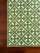 Antique Early 1900s Green Quilt Handmade picture