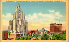 Post Card Industrial Trust Bldg City Hall Biltmore Hotel Providence RI PC281 picture