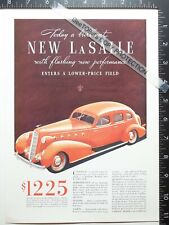1935 ADVERTISING for Cadillac La Salle. Left fender door hood grille hubcap view picture