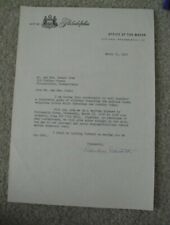 RARE Original 1956 Philadelphia Mayor Signed Letter Richardson Dilworth picture
