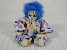 Vintage 1980's Q-Tee Clown, Blue Hair, Colorful Clothing. Weighted. Hand Painted picture