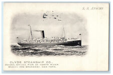 1908 SS Apache, Clyde Steamship Co. Broadway New York NY Antique Postcard picture