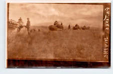 Postcard WWI French Tanks July,1918,Tank Crews in Field,Real Photo picture