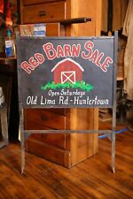 Vintage Red Barn Sale Metal Sign Farm House Original Hand Painted Double Sided picture