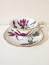 Hand Printed Vintage Antique Floral Collectible Small Tea Cup & Saucer Set picture