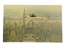 Aerial View Twin-Engine Luxury Helicopter New York Airways Postcard Unposted picture