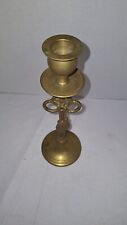 One Vintage Brass Candlestick Holder Made In India 9 Inch Tall  picture