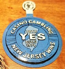 Casino Gambling Vote Yes Nov 5 1974 New Jersey Wins Button Atlantic City picture