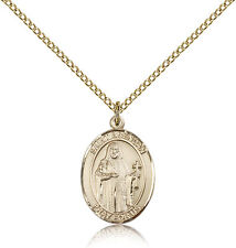Saint Brendan The Navigator Medal For Women - Gold Filled Necklace On 18 Cha... picture