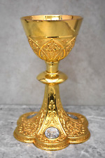 Gothic Holy Family Chalice, Made in Spain, Used But Still Very Clean (CU204) picture