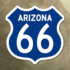 Arizona US route 66 highway marker sign mother road 1960 blue Flagstaff 16 x 16 picture
