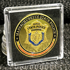 Massachusetts State Police Trooper Challenge Coin 40mm with Case New picture