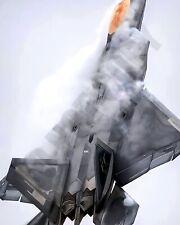 F-22 Raptor Aircraft Demo Pilot Going Vertical 8x10 Photo picture