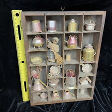 Kitchen Miniatures Shadow Box Vintage Wood Brass Metal Wall Decoration Rustic picture