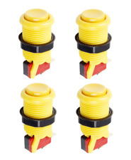 Happ Style New 28MM Standard Arcade PushButton w Microswitch (4pk)- CYBER YELLOW picture