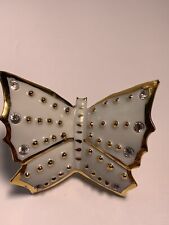 Beautiful Limoges Butterfly Capodimonte Oggetti Realizzati Swarovski Made Italy picture