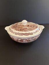 VTG ALFRED MEAKIN STAFFORDSHIRE ENGLAND FAIR WINDS BROWN COVERED SERVE BOWL picture