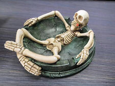 Antique Novelty Skeleton Skull Resin Ashtray Cigarette Ash Tray Home Decor Gift picture
