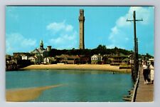Cape Cod MA-Massachusetts, Waterfront, Pilgrim Memorial, Vintage Postcard picture