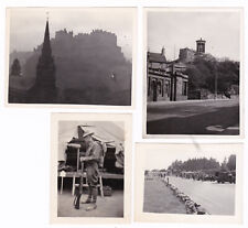 FOUR WW2 WWII Military Photos England Edinburgh Calton Hill Encampment B&W picture