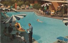 Hyatt House Hotel Los Angeles California LAX pool dining c1960s postcard D142 picture