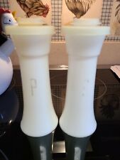 Vintage TUPPERWARE USA Large 6” Hourglass White Salt & Pepper Shakers 718 picture