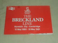 BRECKLAND LINE Railway Map & Timetable 1980-1981 Cambridge, Norwich, Ely England picture