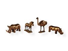 Bronze Copper Colored Metal Safari Animal Figurines Miniature Collectible Decor picture
