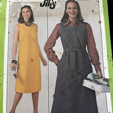 Vintage 1970s Simplicity 8254 Dress or Jumper w/ Pockets Sewing Pattern 12 UNCUT picture