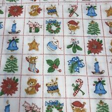 Vintage Christmas Cotton Fabric 1980s Blocks 16 Images Spring Mills USA 36”x 28” picture