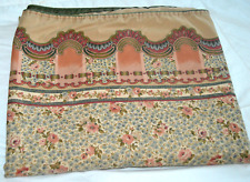 VTG LOUIS NICHOLE FULL FLAT SHEET Tan Red Green FLORAL NO IRON PERCALE Cotton VG picture