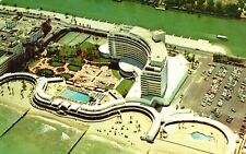 Postcard FL Miami Beach Fontainebleu Hotel Air View 1957 Chrome Vintage PC H797 picture