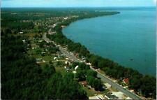 Vintage South Shore Houghton Lake Michigan Aerial View Postcard ~ Ships FREE picture