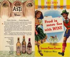 VINTAGE Advertising Wine Recipe Brochure 