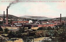 Rumford Falls ME Maine Railroad Train Paper Mill Depot Station Vtg Postcard A64 picture