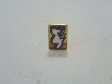Unknown Mystery Lapel Pin Gold Tone With Blue + White Logo Design Help *= picture
